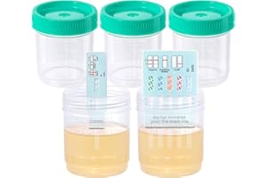 Pack of 5 Easy@Home Sterile Urine Specimen Collection Cups with Lids- Large 90mL (3oz)