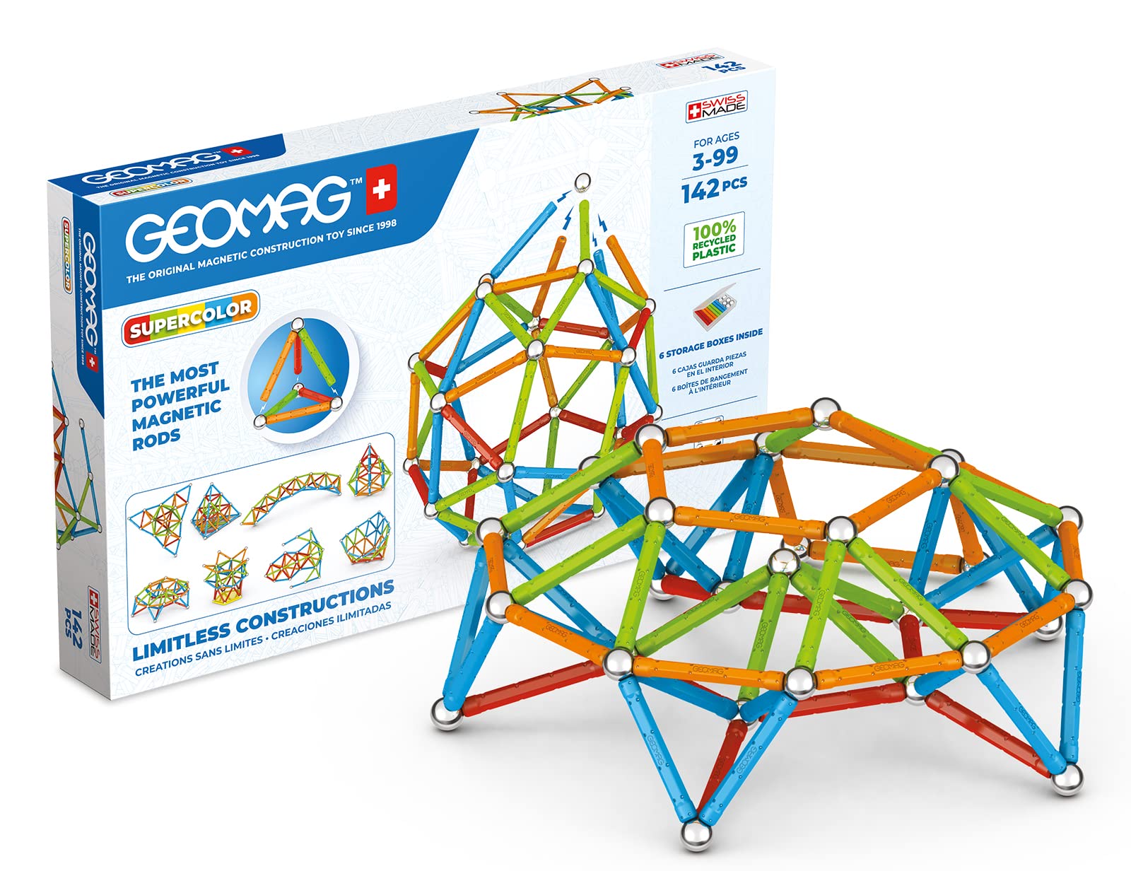 Geomag Magnetic Supercolor - 142 Pieces