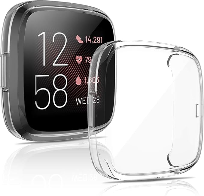 CAVN Screen Protector Case Compatible with Fitbit Versa 2, 2 Packs Full