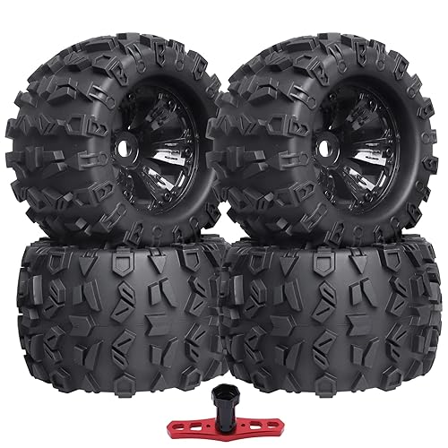 AllinRC 1/8 Scale RC Monster Truck Tires and 17mm Hex Wheels