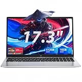 KAIGERR Gaming Laptop,17.3Inch AMD Ryzen 3 4300U (4C/4T, Beat Intel Processor N100,up to 3.7GHz) 16GB DDR4 RAM 512GB SSD Business Computer with Webcam,Type-C, 62.7Wh Battery, Numeric KB