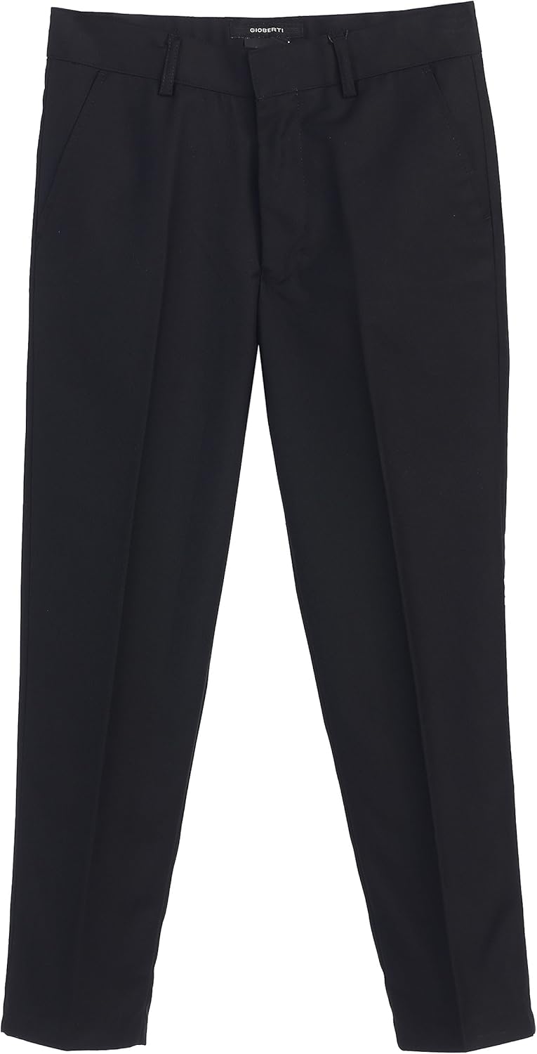 Gioberti Boys Flat Front Dress Pants: Clothing