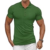 Gnvviwl Men's Casual Polo Shirts Classic Button Basic Short Sleeve Waffle Solid Fit Golf Tees Stylish Tops
