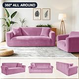 Yeahmart Thick Velvet Sofa Cover 4 Seater Premium Stretch XL Purple view 7