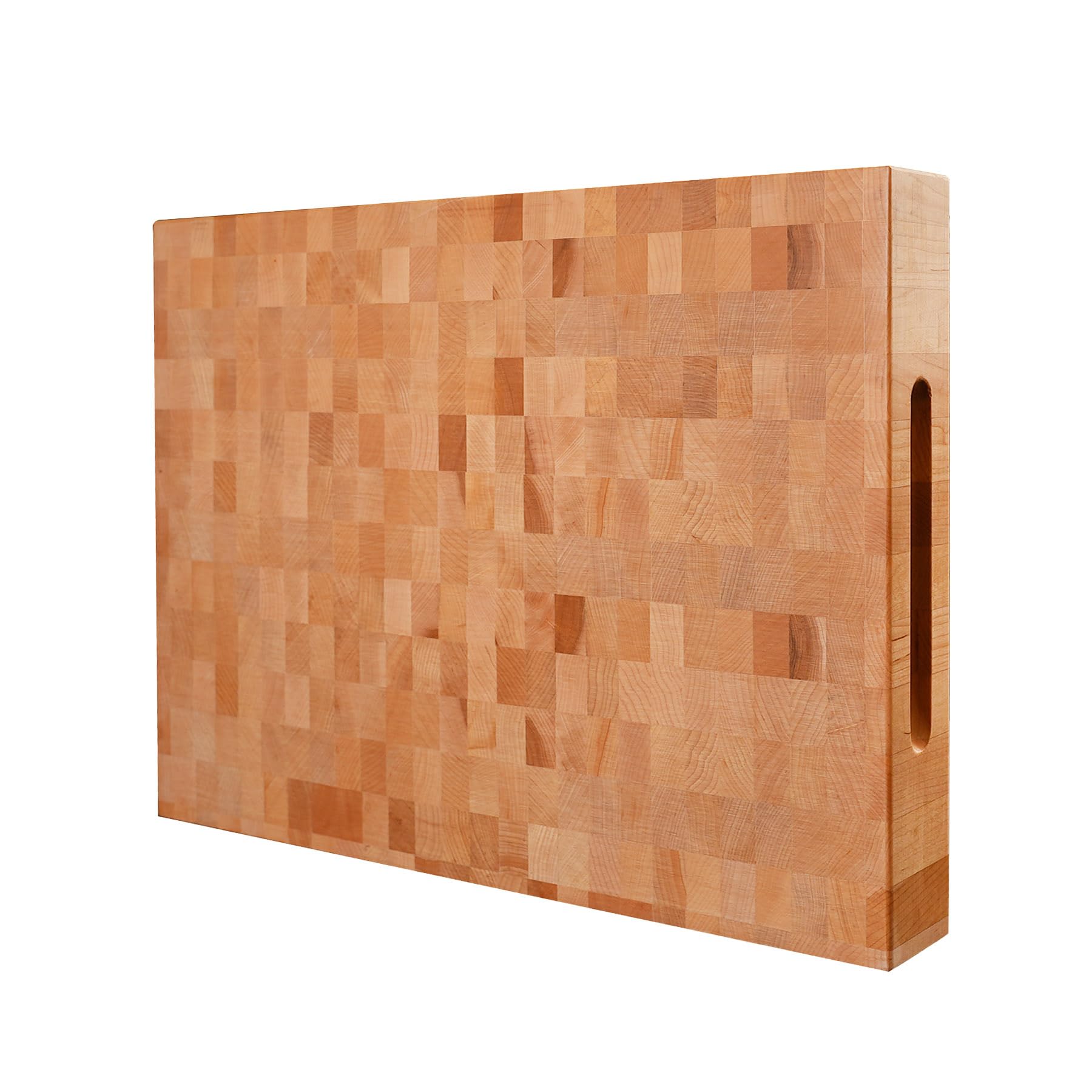 CONSDAN End Grain Cutting Board, USA Grown Hardwood, 20 x 15 Butcher Block Hard Maple with Invisible Inner Handle, Prefinished with Food-Grade Oil, Suitable for Kitchen End Grain, 2-1/4
