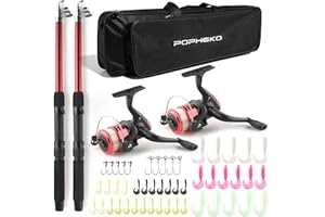 MOUHIKE Telescopic Fishing Rod Reel Combo 2pcs 5.9FT/6.89FT Collapsible Fishing Pole Spinning Reel Lures Tackle Bag All-in-one Fishing Gear Fishing Rod Kit for Beginner Youth Adults Kids