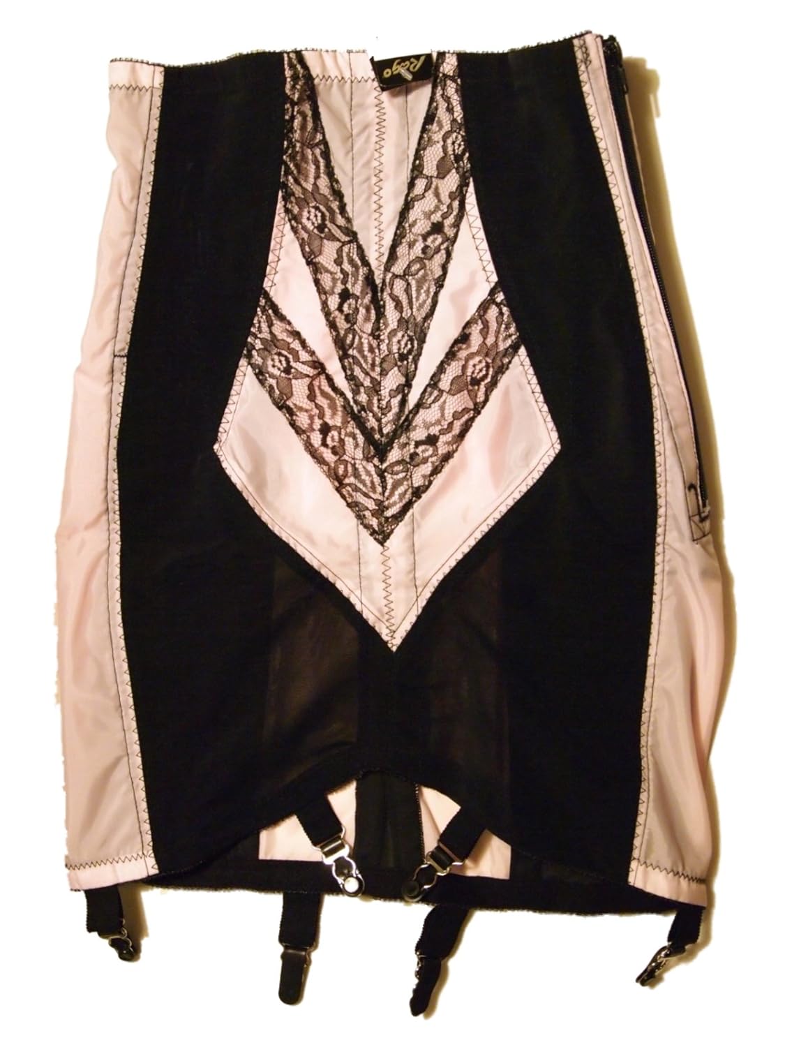 Buy Rago 1294 High Waist Open Bottom Girdle with Garters, Pink and