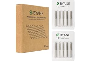 Byane Diamond Chainsaw Sharpening Bits - 11/64''(4.5mm) Carbide Chain Grinding Stones 10PCS, Optimized for Carbide & Standard Chains, Electric Grinder Replacement