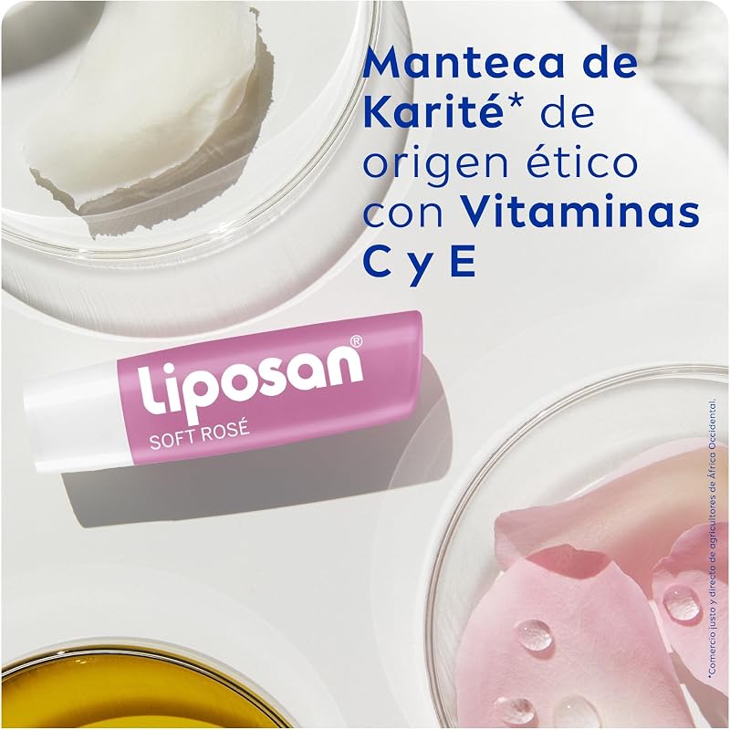 Soft Rosé (1 x 4,8 g), bálsamo labial rosa, cacao de labios para un brillo suave y luminoso, bálsamo hidratante para unos labios sedosos e hidratados