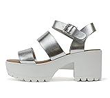 Soda ACCOUNT ~ Women Open Toe Two Bands Lug sole