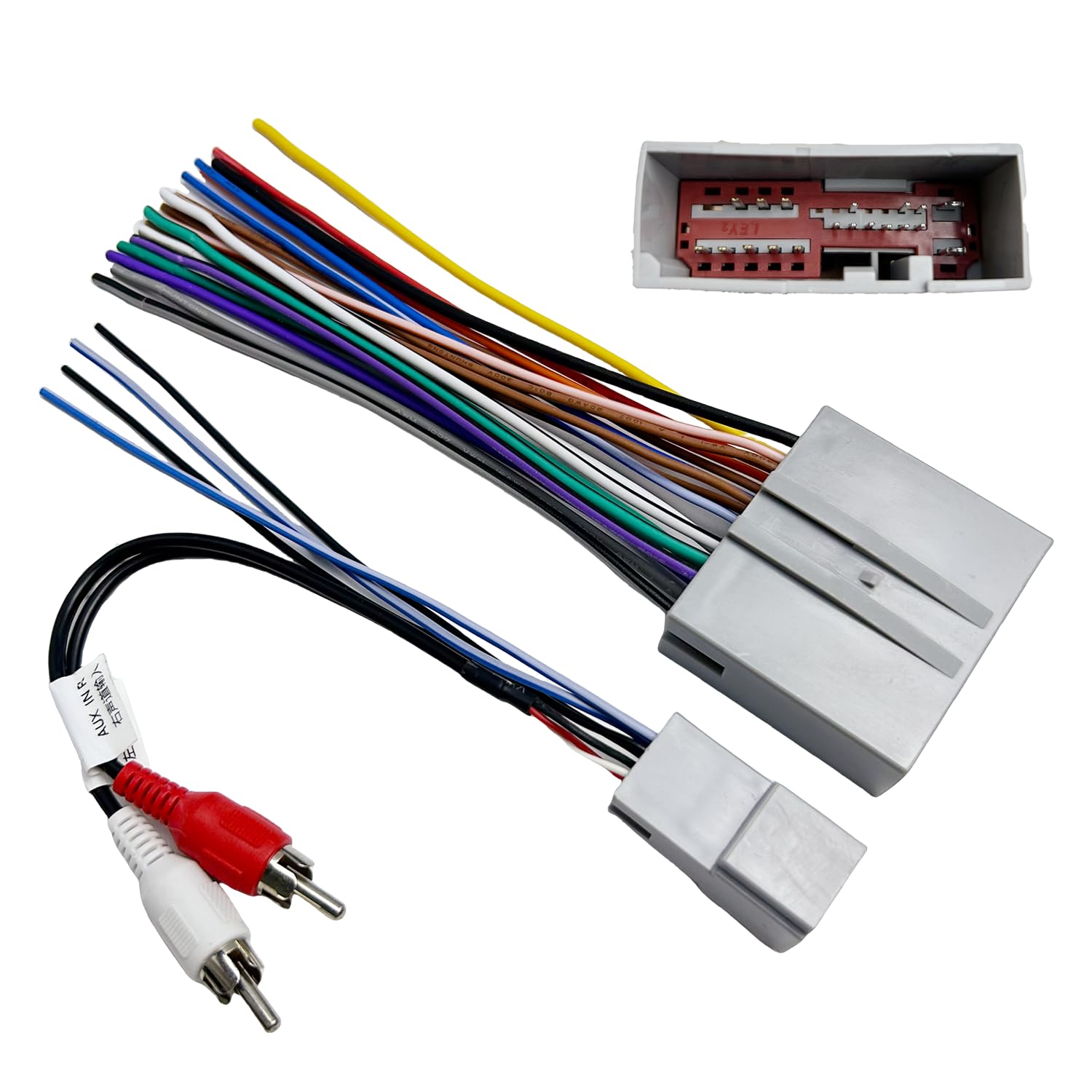 Photo 1 of 24Pin Aftermarket Radio Wiring Harness Compatible with Ford 2003-2012, Hyundai 2006-2008, Lincoln 2003-2011, Mercury 2003-2011, 8Pin Plug for RCA to Factory Subwoofer, Aftermarket Car Stereo Adapter