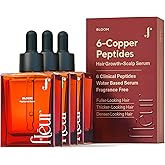 Bloom Clinically Proven Copper Peptide Hair Serum for Hair Growth - Non-Greasy & Lightweight Advanced Multi-Peptides for Women w/Thinning Hair - Made in USA - 3-Pack for 3 Months Supply