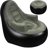 Balabulala Thickened Inflatable Couch with Armrest＆Ottoman, Blow Up Lounger Chair,Folding Air Chair for Adults,Inflatable Lazy Sofa Perfect for Rooms, Camping or Home(Without Pump,Black)