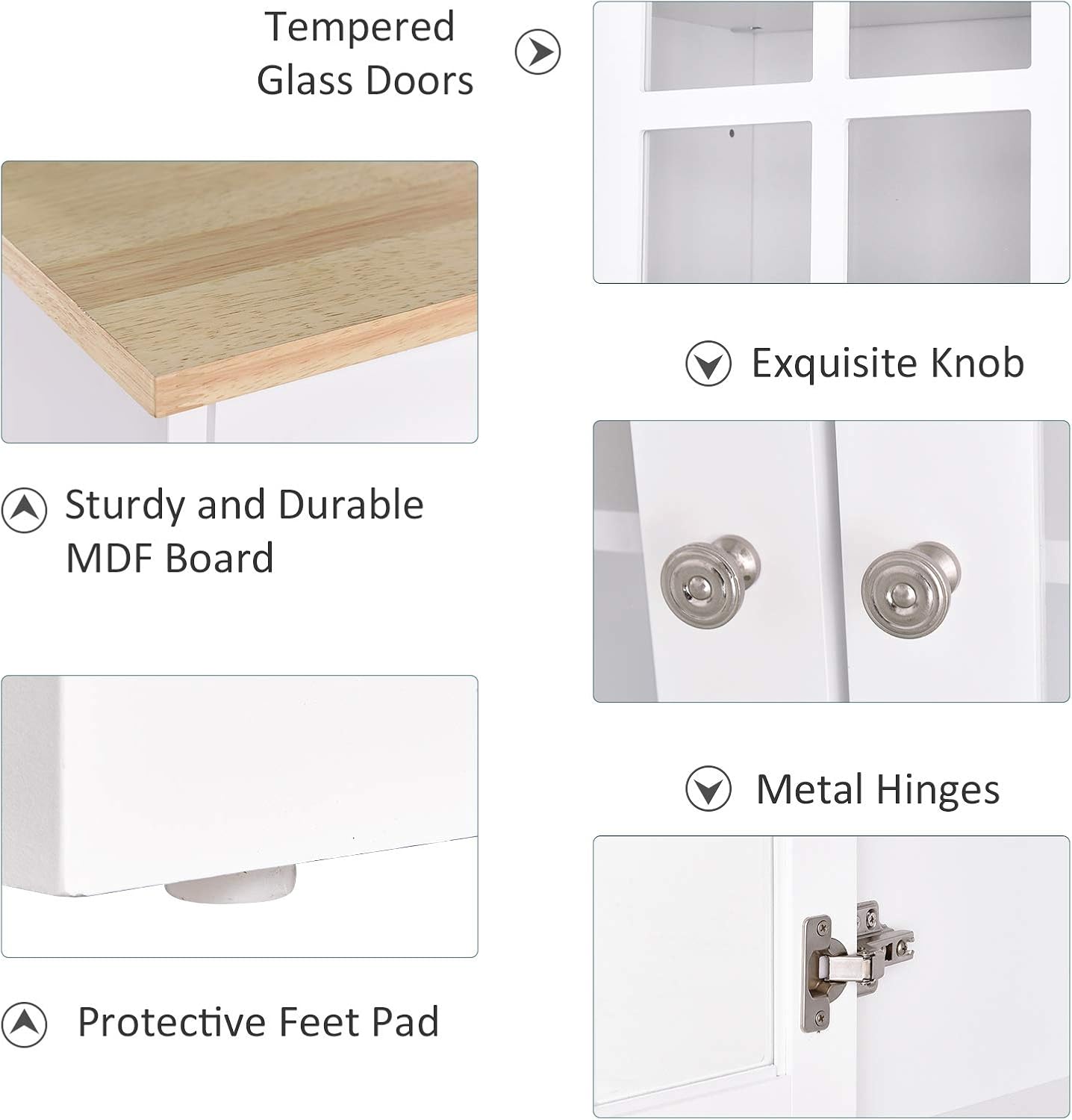 HOMCOM 72" Modern Kitchen Solid Storage Kitchen Cabinet Pantry with Sleek Minimal Design & Ample Storage Space, White: Furniture & Decor