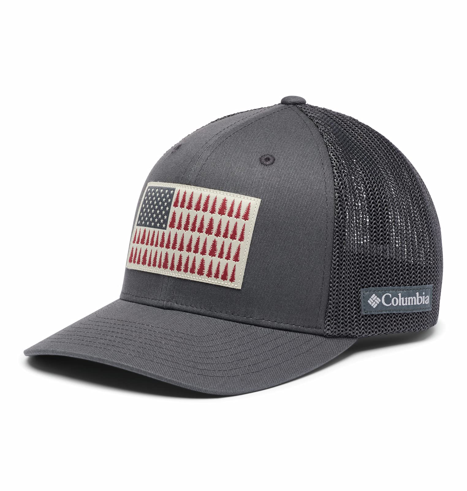 Columbia Mesh Tree Flag Ball Cap, Shark/Shark, Large/X-Large Image Columbia Mesh Tree Flag Ball Cap, Shark/Shark, Large/X-Large Image