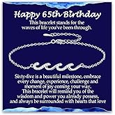 YBISNAIRE Birthday Gifts for Women Mom Wife Grandma Daughter Friend Bestie Sister, Silver Waves Bracelet Gift for Woman Birthday Gifts Ideas, The Waves of Life Gift for Christmas Mothers Day