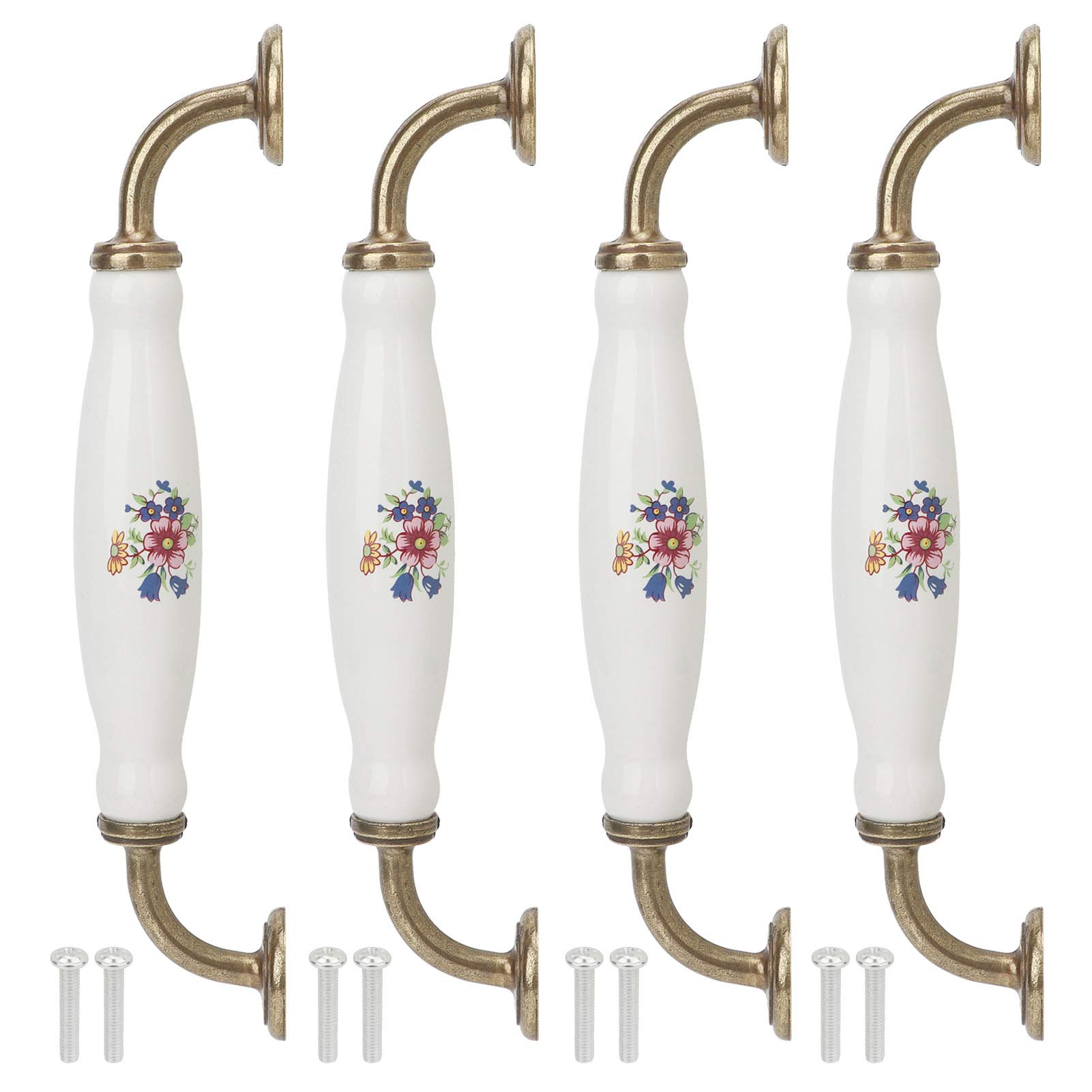 Changor Ceramic Handle Wear‑Resistant Easy to Install Beautiful and Delicate 4 Sets for Bedroom