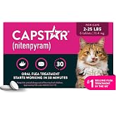 Capstar Oral Flea Tablets Cats 2-25 lbs, Nitenpyram, 6-Dose | Ideal for Cats 2-25 lbs; Oral Tablet, No Mess; 6 doses; Fast Flea Knockdown