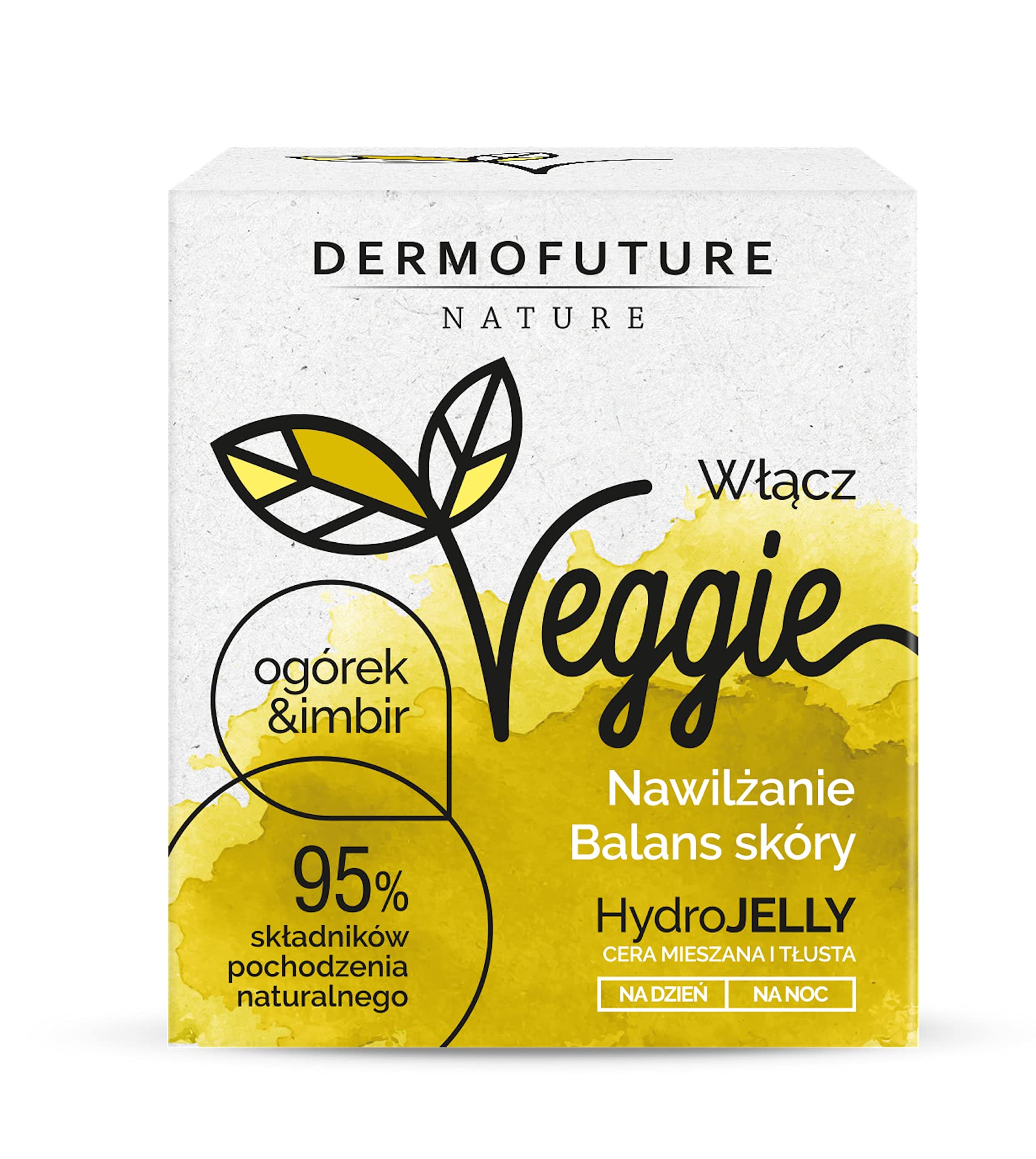 Dermofuture Veggie Mosturising & Skin Balance Face Hydrojelly Cucumber & Ginger Day/Night Mix and Oily Skin 50ml