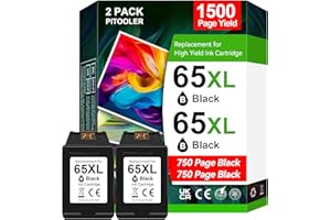 High Yield 65XL Ink Cartridge Black Compatible for HP 65 Ink Cartridges, Replacement for HP 65XL Black Ink Cartridge, Compati