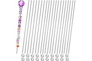 RICIHENE 40pcs 8/32 Inch Threaded Rods with Hex Nuts M4 12 Inch 304 Stainless Steel Fully Rod Threaded, 20Pcs Right Hand Threads &20Pcs Hex Nuts for Beaded Garden Stake Rods (300MM)