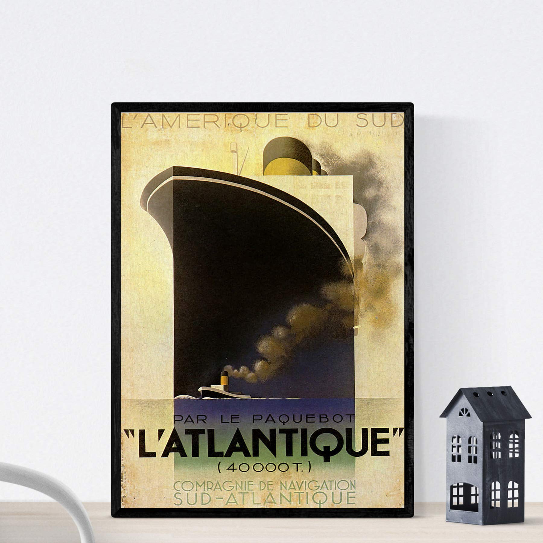 Nacnic Vintage Poster Vintage poster transatlantic L'Atlantique, 1931. A.M. Cassandre. A4 size