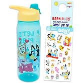 Bluey Water Bottle Bundle - School Supplies Set with 20 Oz Drinking Cup Plus Stickers, More and Bingo Water Bottle for Kids, Boys, Girls