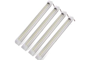 ANYPOWK 12 Volt LED Lights Bar - Daylight 6000K 13.4 Inch 99 LED 5W 500 Lumens, LED Car Interior Light Strip with Switch for RV Van Boat Trailer Camper, Pack of 4