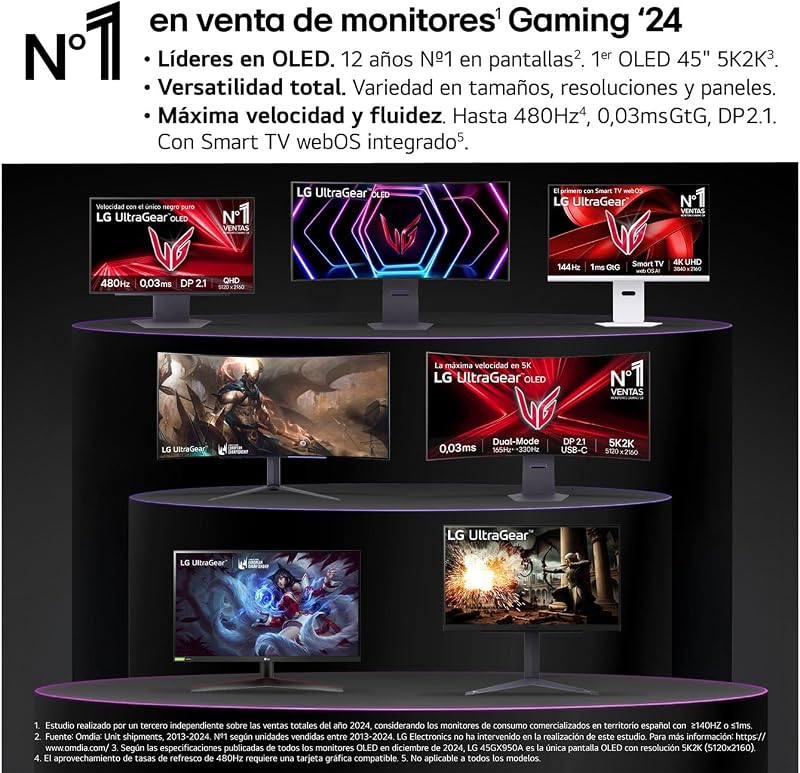 Monitor Ultragear Gaming 45GX950A-B - 45'', OLED, 5K2K, 165 Hz