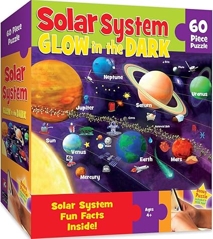 Masterpieces Explorer Kids Solar System Glow In The Dark 60 Piece Kids Puzzle
