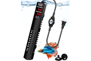 AHJ Aquarium Heater for 75 100 120 Gallon, 500W/300W Submersible Fish Tank Water Heater with Accurate Temperature Control, Over-Temp Protect, Auto Shut-Off, Quick Heat up for Saltwater & Freshwater