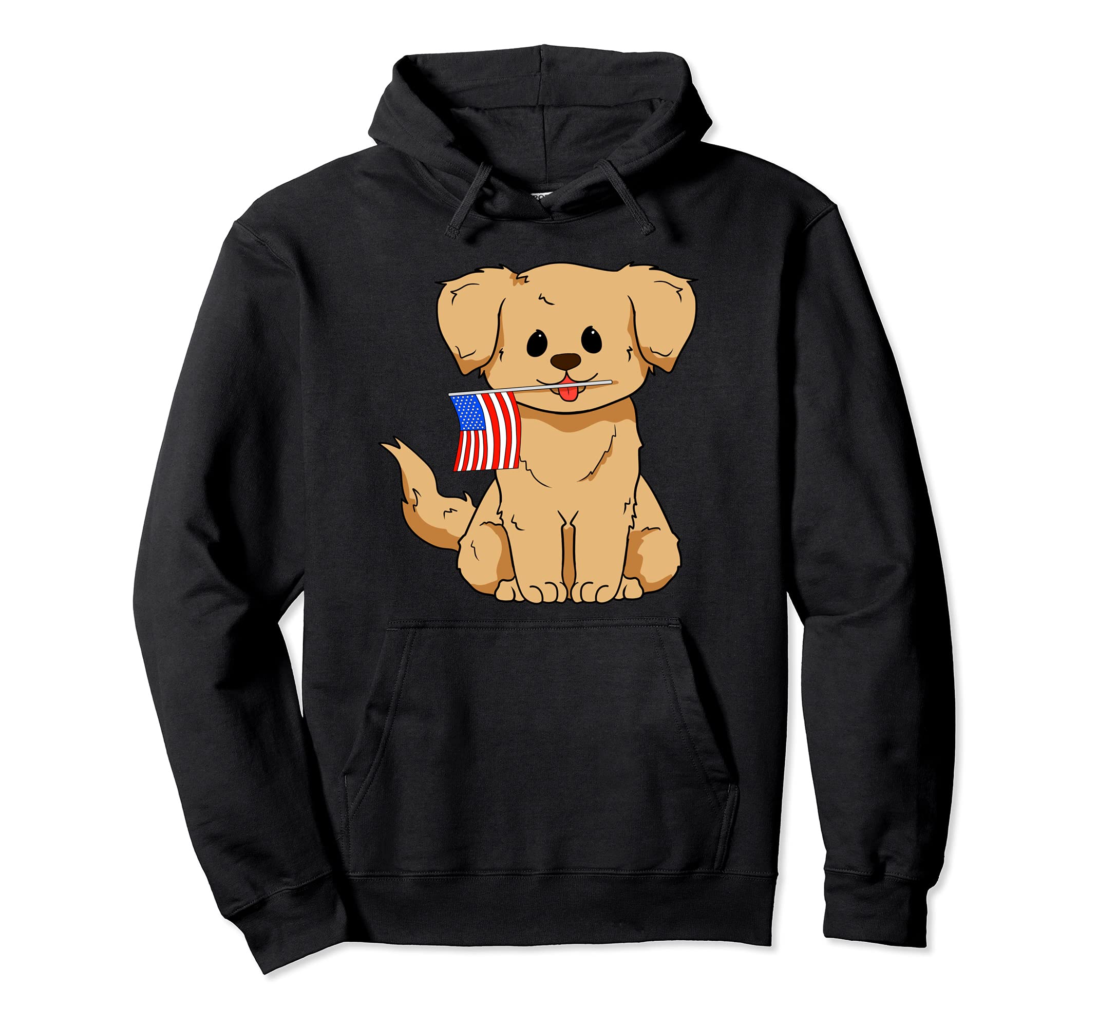 Golden Retriever Dog 4th of July America Independence Day Pullover Hoodie