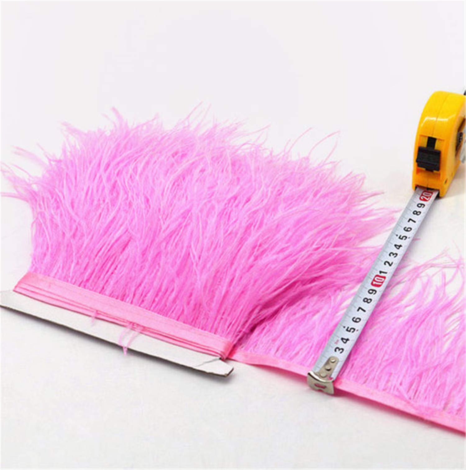 36 Colours Quality Ostrich Feather Trimming Fringe for Millinery Craft Dress Making (Hot Pink,2 Meters)