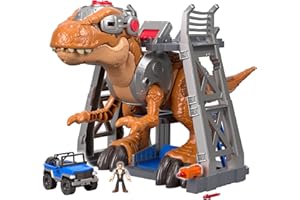 Fisher-Price Imaginext Jurassic World Dinosaur Toy, T. rex with Lights & Owen Grady Figure, Preschool Kids Ages 3+ Years (Amazon Exclusive)