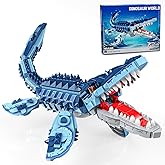 Mosasaurus Dinosaur Building Blocks Set, 805 PCS Dinosaur World Building Toy, Jurassic Ocean Animal Model Collection Toys for