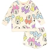 Disney Junior French Terry Sweatshirt and Shorts Outfit Set Infant to Big Kid Sizes (12 Months - 10-12)