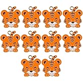 TEHAUX 10pcs Tiger Head Drop Pendant Jewlery, Jewelry Antique Charms Keychain Charms Diy Pendants Diy Tiger Head Craft Making Accessories Cartoon Alloy Crafts