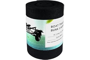 VEITHI Boat Trailer Bunk Carpet - Black Boat Bunks for Trailers - Jet Ski Ramps (2 Thickness, 6 Sizes, 4 Colors, 1-2 Pack)