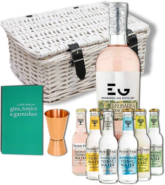 rhubarb gin and glass set