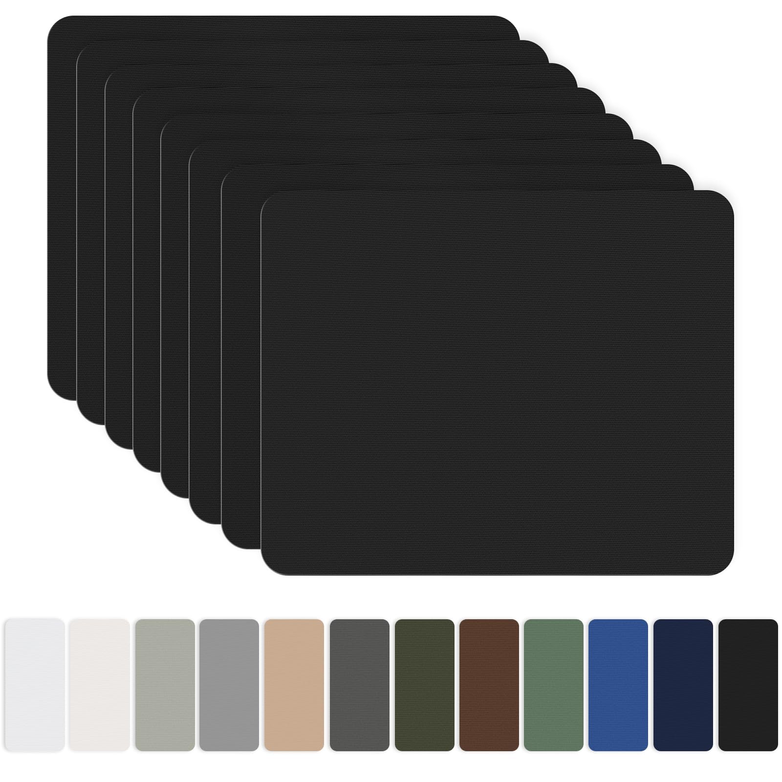 Photo 1 of OAZ 8 Pieces 7.87 x 5.9 inch Nylon Repair Patches Nylon Fabric Patch Self-Adhesive Nylon Repair Tape Waterproof Lightweight Outdoor Gear Repair Patch Kit for Down Jacket Clothing Tent Bag (Black)