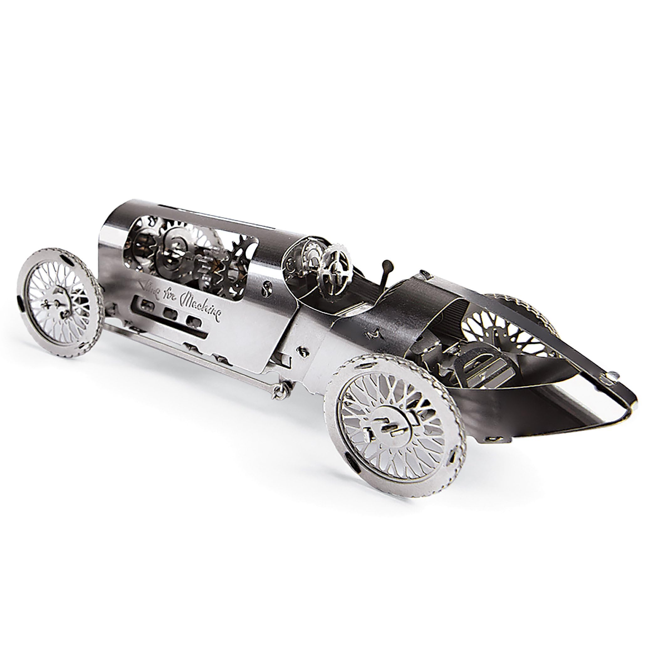 Classic Car Model - Time For Machine Silver Bullet - Wind-up Toy -Metal 3D Puzzle