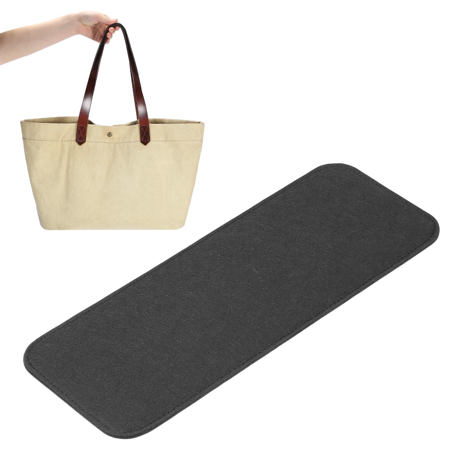 Photo 1 of PATIKIL Felt Base Shaper 14x5 Inch, Bag Bottom Shaper Pad Purse Liner Board Insert Arc Corner for Handbags Tote Crossbody Bag Backpack, Black
