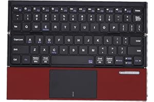MOTOULAX Foldable Bluetooth Keyboard with Touchpad PU Leather Cover Full Size Wireless Triple Folding Portable Keyboard for P