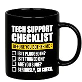 Panvola Tech Support Checklist Tech Support Gifts Mug 11oz Black | STEM Gift Tech Gifts Ceramic Mug Novelty Drinkware