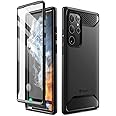 Clayco Xenon Series Case for Samsung Galaxy S22 Ultra (6.8 Inch) 5G 360 Degree Mobile Phone Case Robust Protective Bumper Case Full Cover with Integrated Screen Protector 2022 Edition (Black)