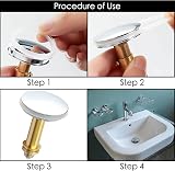 Gunwon 2pcs Silicone Bath Plug Seals 31/39mm Sink Waste Basin Click Stopper view 3