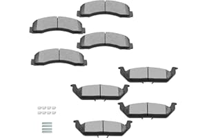 BRAKEUS D1012 D1414 Front Rear Disc Ceramic Brake Pad Set w/Hardware For Ford For F-150 2010-2011