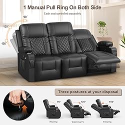 FURNIMAT Recliner Sofa Set with 3+1 Pieces in