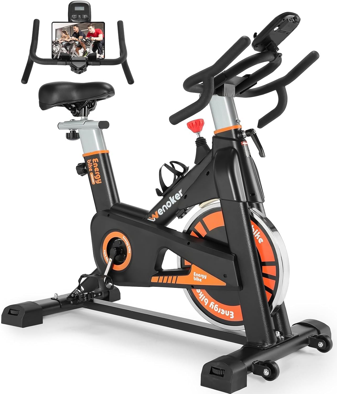 Photo 1 of Exercise Bike, WENOKER Stationary Bike for Home, Indoor Bike with Silent Belt Drive, Heavy Flywheel, Multi-grips Handlebar and Upgraded Digital Display