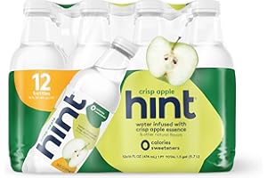 Hint Water Crisp Apple, Pure Water Infused with Crisp Apple, Zero Sugar, Zero Calories, Zero Sweeteners, Zero Preservatives, Zero Artificial Flavors, 16 Fl Oz (Pack of 12)